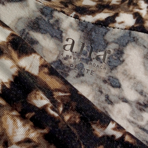 A.N.A Brown Black Cream Print Pull On Maxi Skirt Petite Large - Picture 2 of 6